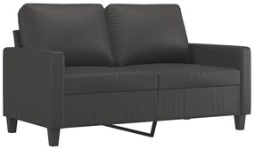 348670 vidaXL Canapea cu 2 locuri, gri, 120 cm, piele ecologică