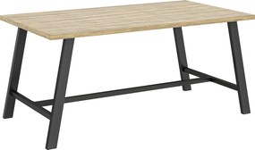 Outsunny Masă de cafea pentru exterior, masă laterală metalică dreptunghiulară cu blat cu aspect de lemn, 100 x 55 cm, Maro | Aosom Romania