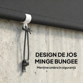 Outsunny Jaluzea Rulou Opacă pentru Exterior, 240x160 cm, Gri Închis | Aosom Romania