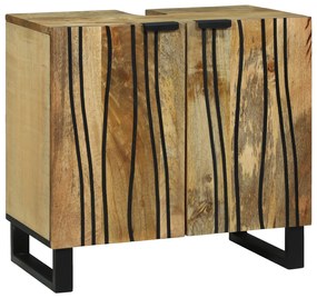 vidaXL Dulap pentru chiuvetă 62 x 33 x 58 cm din lemn masiv de mango și lemn tehnic