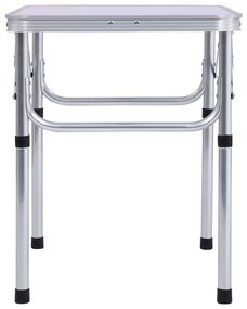 Masa de camping pliabila, alb, 60 x 45 cm, aluminiu