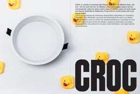 Spot LED incastrabil CROC IP44 recessed white 13W 13,5cm 90 grade 3000K CRI90 triac
