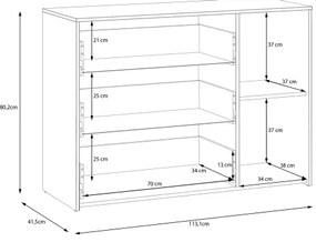 Comodă cu sertare URO stejar artisan/ albă