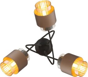 Globo 15560-3DC - Plafonier aplicat MILLEY 3xE27/40W/230V negru/bronz