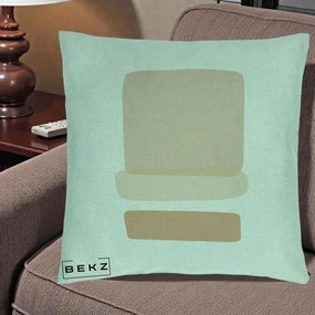 Perna Decorativa Abstract Forme Bej Poudre, 40x40 cm, Verde Menta, Husa Detasabila, Perna Inclusa, BEKZ®