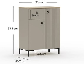 Comodă Demandaron 3 (taupe + stejar silverjack). 1116809