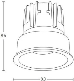 Spot LED incastrabil Trimless negru 13W D-8,3cm