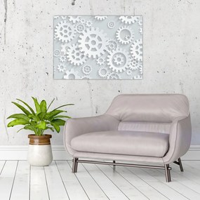 Tablou pe sticlă - Roți dințate (70x50 cm)