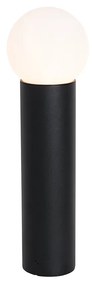 Lampă de podea exterioară neagră cu sticlă opal 50 cm IP44 - Huma