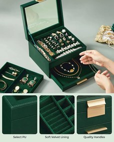 Cutie Bijuterii, MDF, Verde