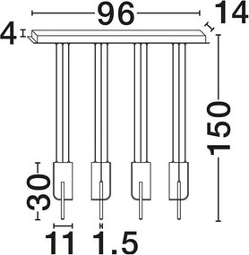 Lustra LED suspendata liniara design decorativ 3000K TOTEM