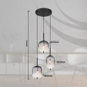 Lustră pe cablu Globo 15215-3 ATTILA 3xE14/40W/230V