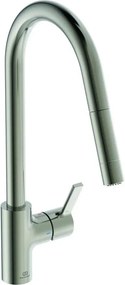 Baterie bucatarie cu dus extractibil Ideal Standard Gusto 233 argintiu Silver Storm 2 tipuri de jet