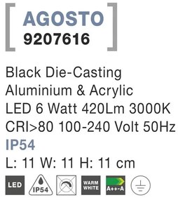 Aplica perete LED de exterior IP54 AGOSTO NVL-9207616