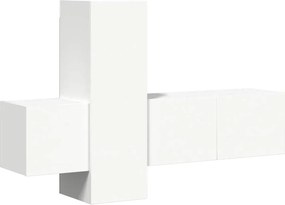 vidaXL Set dulapuri TV, 3 piese, alb, lemn prelucrat