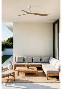 Ventilator de tavan FARO 34361 OUTWOOD L maro/alb d. 150 cm IP44 + telecomandă