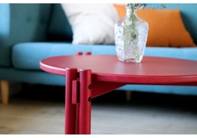 Măsuță de cafea roșie rotundă din lemn masiv de pin ø 60 cm Sticks – Karup Design