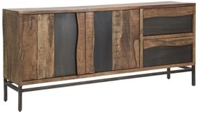 Bufet maro din lemn de Acacia, 175x40x80 cm, Yellowstone Mauro Ferretti