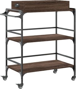 vidaXL Cărucior de bucătărie, stejar maro81,5x41x92,5cm lemn prelucrat