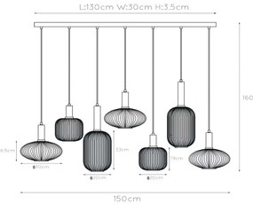 Lustră pe cablu MALOTO 7xE27/40W/230V Lucide 45386/07/62