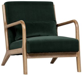 Fotoliu din catifea WOOOD Mark, verde închis