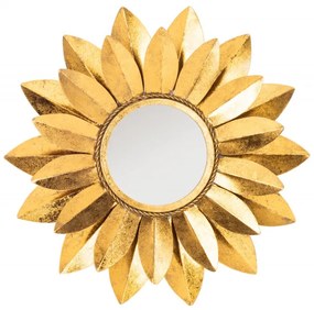 Oglinda aurie ,model floare, rama metal D80cm