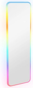 HOMCOM Oglindă de Corp Intreg cu Lumini LED 120x40 cm Oglindă de Perete cu Iluminare de 7 Culori RGB si Functie de Memorie | Aosom Romania