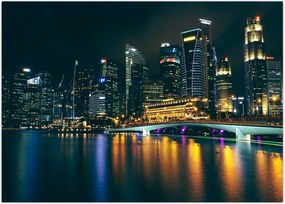 Tablou - Singapore noaptea (70x50 cm)