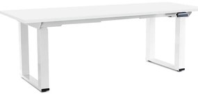 Masă înălțime reglabilă OfficeTech Strong 200 x 80 cm, picioare albe, alb