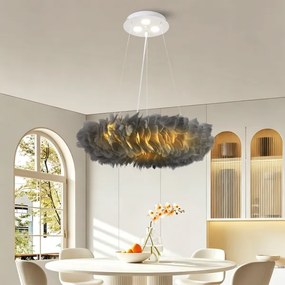 BRILAGI - Candelabru LED suspendat pe cablu FEATHER 3xE27/40W/230V + 3xLED/3W Ø 50 cm, gri
