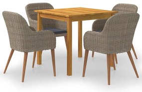 vidaXL Set mobilier de grădină, 5 piese, maro