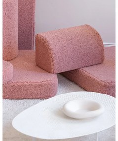 Canapea pentru copii roz cu tapițerie din țesătură bouclé 132 cm Settee – Wigiwama
