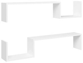Rafturi de perete, 2 buc., alb, 100x15x20 cm, pal