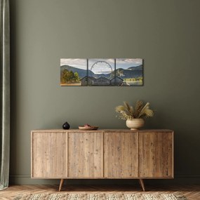 Tablou cu lac (cu ceas) (90x30 cm)