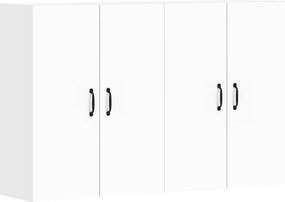 vidaXL Dulapuri montate pe perete, 2 buc, alb, lemn prelucrat