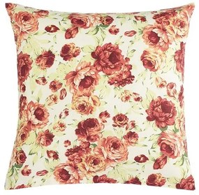 Față de pernă Bellatex Berta Peony roz, verde, 45x 45 cm