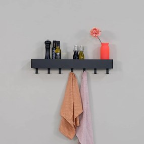 Raft pentru baie negru de montat pe perete din oțel Multi – Spinder Design