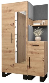 Set mobilier pentru hol Amanda 16 (Stejar artisan + gri închis). 1085995