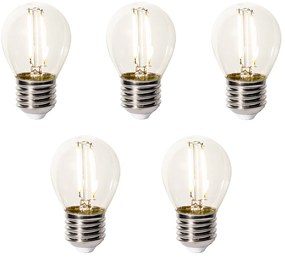 Set 5 becuri E27 dimbare LED lamp P45 helder glas 3W 250 lm 2200K