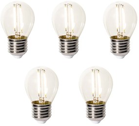 Set de 5 becuri LED E27 dimabile P45 sticlă transparentă 3W 350 lm 2200K