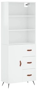 3189415 vidaXL Dulap înalt, alb extralucios, 69,5x34x180 cm, lemn compozit