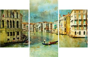 Tablou - Canalul de la Veneția și gondole (90x60 cm)