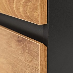 Mobilier complet de baie Vario Forte 80 antracit-stejar