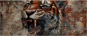 Tablou - Tigru din Cărămizi (120x50 cm)