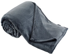 TEMPO-KONDELA DALAT TIP 1, pătură de pluş, gri închis, 120x150 cm
