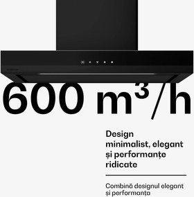 Klarstein Velaire hotă telescopică 60 cm, Elegantă, minimalistă, performantă, Clasa energetică A++, 600 m³/h, 60 cm