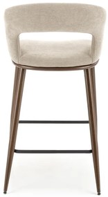Scaun de bar tapitat H114 bej/nuc