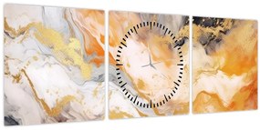 Tablou - Fond marmorat (cu ceas) (90x30 cm)