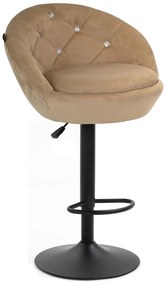 HR948W Scaun Latte din Catifea cu Bază Neagră