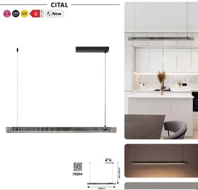Lustra Suspendata Moderna, LED, Negru, Cital